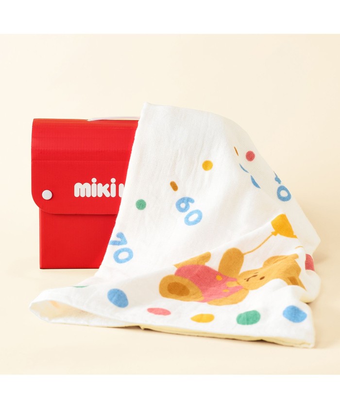 mikihouse 身長計ガーゼバスタオル ギフトセット【BOX付き】 ベージュ -- mikihouse 身長計ガーゼバスタオル ギフトセット【BOX付き】 ベージュ --