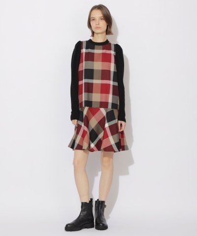 【限定カラーあり】クレストブリッジチェックサキソニードッキングドレス