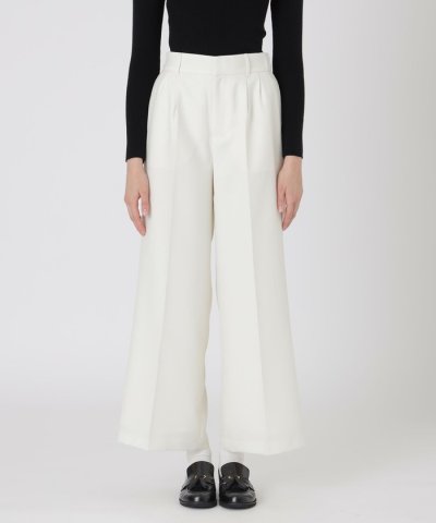 ウールブレンドサキソニーワイドパンツ