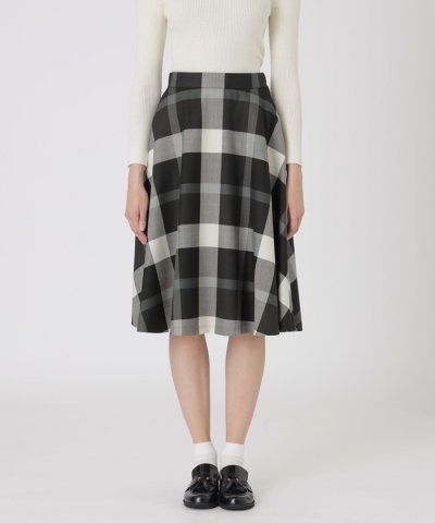 クレストブリッジチェックサキソニーフレアスカート