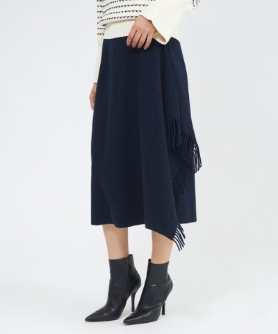 【La maglia due】 フリンジAライン ニットスカート