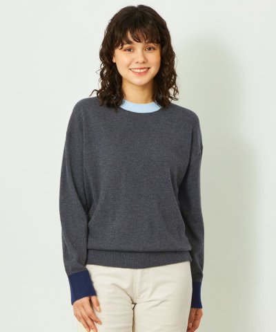 GREY LABEL ウールカシミヤバイカラーニット