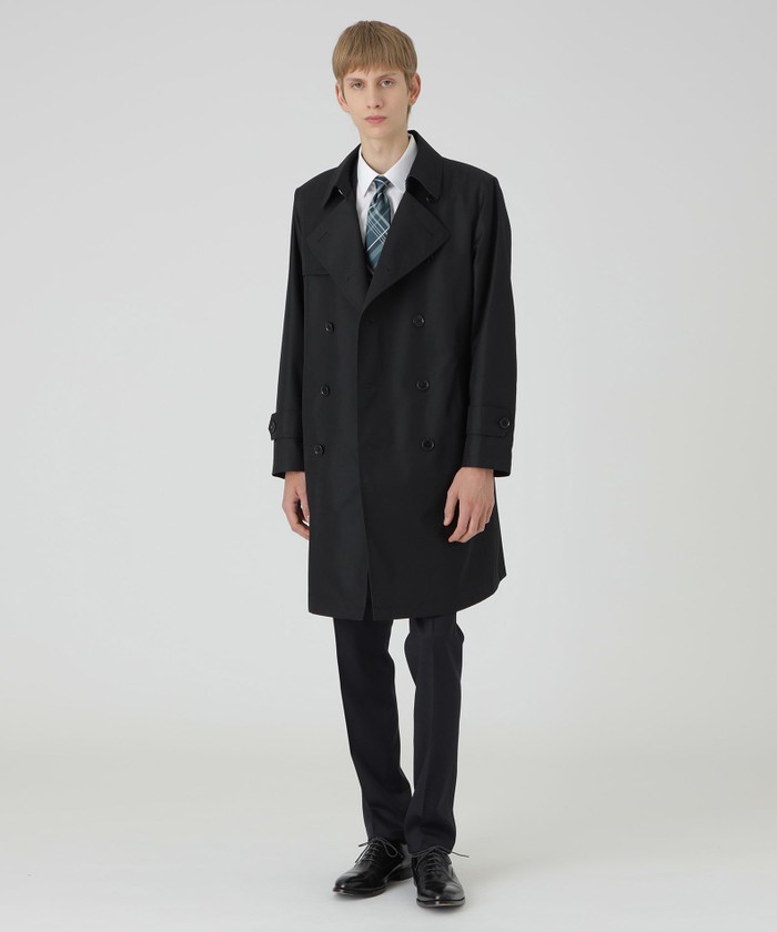 PERSON'S FOR MEN ダブルトレンチコート 美品】PERSON'S FOR MEN ダブルトレンチコート ブラック L