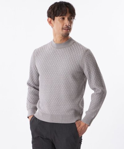 ミックスモックネックニット