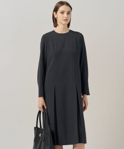 【UVカット・洗える】ウール2WAYストレッチ 長袖ワンピース