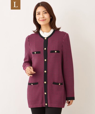 【L】千鳥　ミドルカーディガン