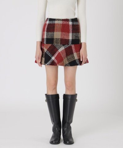 【取扱店舗限定】クレストブリッジチェックロービングツイードミニスカート