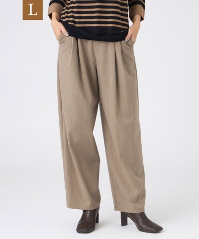 【L】【カタログ掲載】【マシンウォッシャブル】ラメストライプタックバレルパンツ