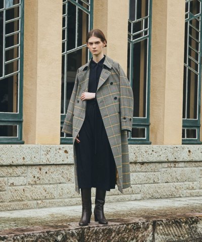 カラードチェック　コート