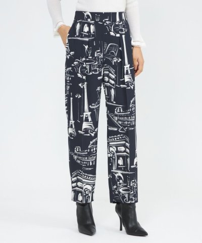 ランドスケーププリント テーパードパンツ