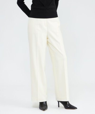 ストレッチフランネル ワイドストレートパンツ