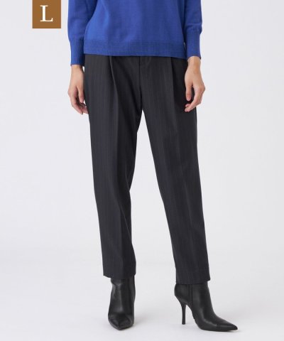 【L】【ウォッシャブル】チェルソフト2WAYストレッチストライプパンツ