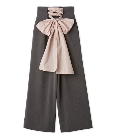 バックリボンレースアップラインパンツ