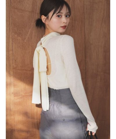 バックオープンニットプルオーバー