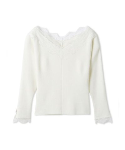 レーストリムリブニットプルオーバー