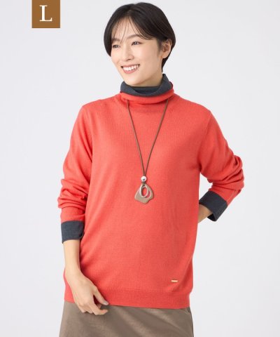 【L】【カタログ掲載】【ウォッシャブル】ダブルタートルネックニットプルオーバー