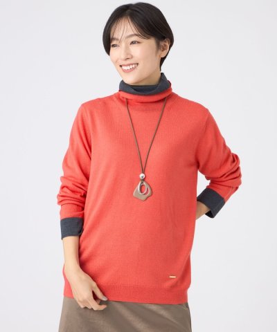 【L】【カタログ掲載】【ウォッシャブル】ダブルタートルネックニットプルオーバー