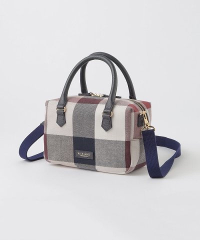 クレストブリッジチェックキャンバスミニボストンバッグ