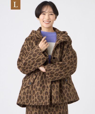 【L】【カタログ掲載】ウールパンサージャカードフーデッドコート