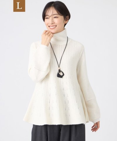 【L】【カタログ掲載】【ウォッシャブル】ブライトミックスペプラムニットプルオーバ