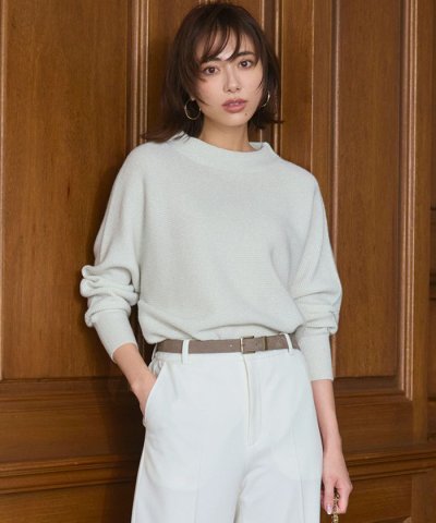 【洗える】ウールカシミヤラメ ドルマンスリーブ ニット