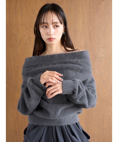 HIGH QUALITY/カンヘウォン着用】フォックスカシミヤオフショルプルオ