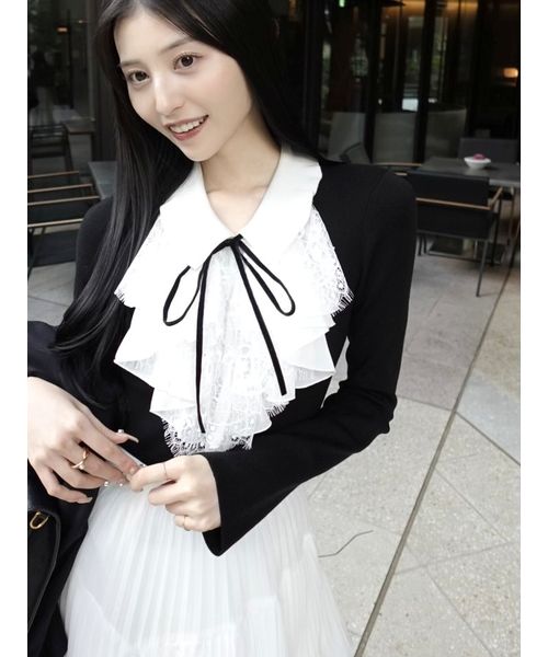 Sustainableレイヤードラッフルニットプルオーバー(508614733)｜阪急