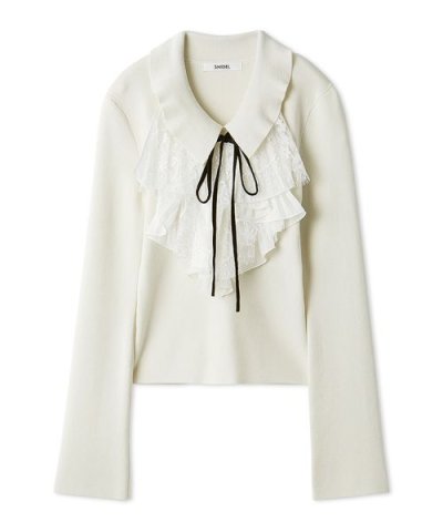 Sustainableレイヤードラッフルニットプルオーバー