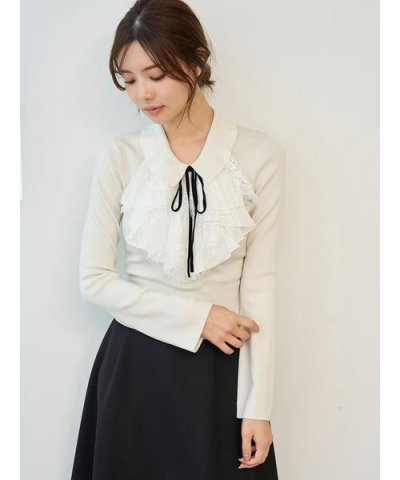 Sustainableレイヤードラッフルニットプルオーバー