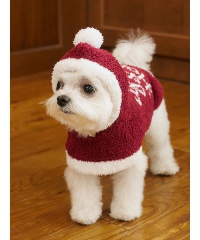 【HOLIDAY】【CAT&DOG】ベビモコサンタケープ