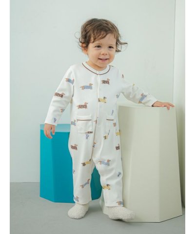 【BABY】ダックスフンド柄ロンパース