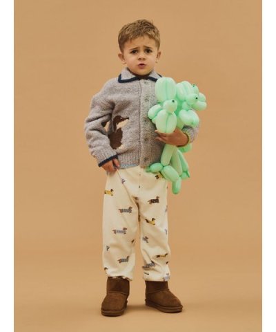 【KIDS】ダックスフンド柄ロングパンツ