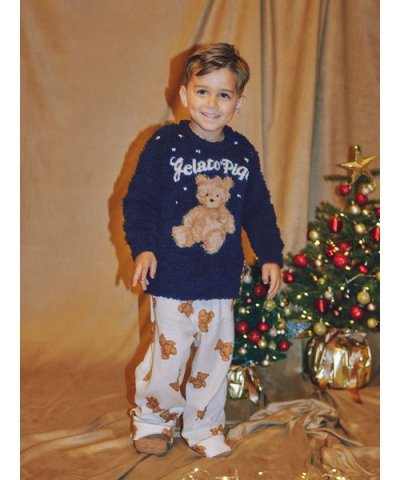 【HOLIDAY】【KIDS】ベア柄ネルロングパンツ