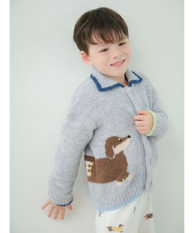 【KIDS】ベビモコダックスフンドジャガードカーディガン