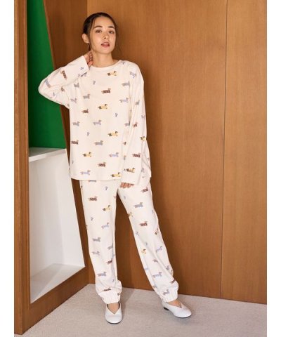 ダックスフンド柄ロングパンツ