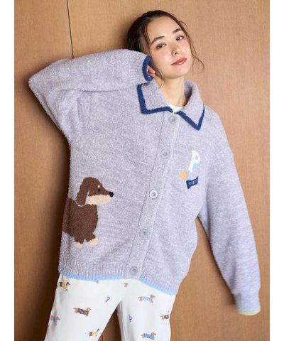 ベビモコダックスフンドジャガードカーディガン