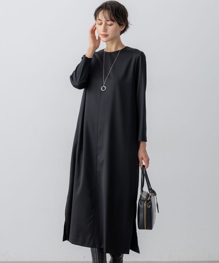 シルクネップヘリンボーン オールインワン ワンピース(506982742