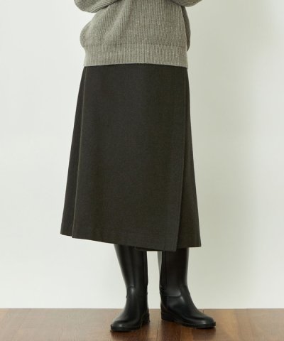 GREY LABEL ウールフラノラップスカート