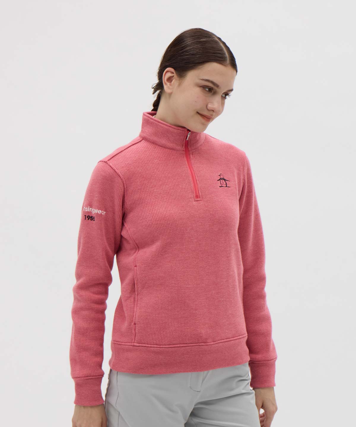 マンシングウェア Munsingwear 吸湿発熱スタンドカラーハーフジップ