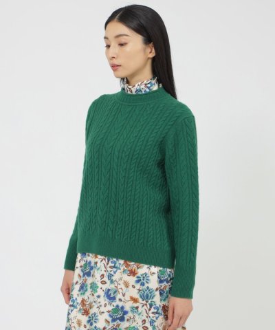 ウールカシミヤケーブル　プルオーバー