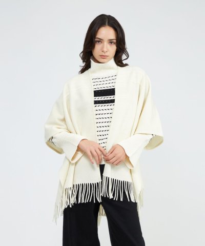 【La maglia due】 フリンジニットケープ