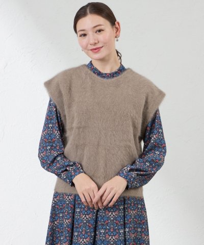 ヘアリーニットジレ