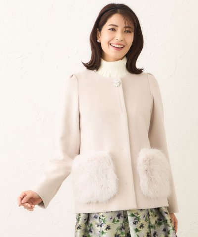 ファーコンビ アンゴラウールコート