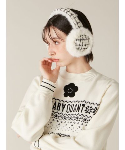 【LILY BROWN×MARY QUANT】デイジーモチーフファーイヤーマフラ