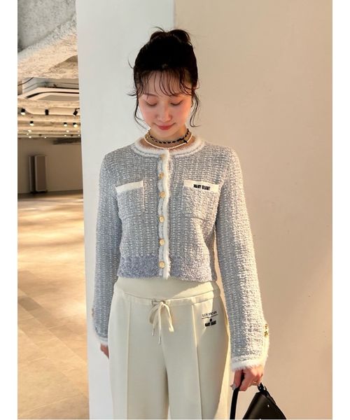 LILY BROWN×MARY QUANT】デイジー釦ツイードニットジャケット