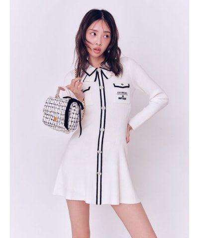 【LILY BROWN×MARY QUANT】デイジー釦付きビジューミニニットワ