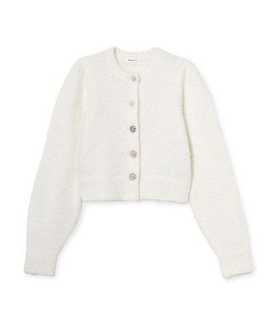 アルパカシャギービジューカーディガン