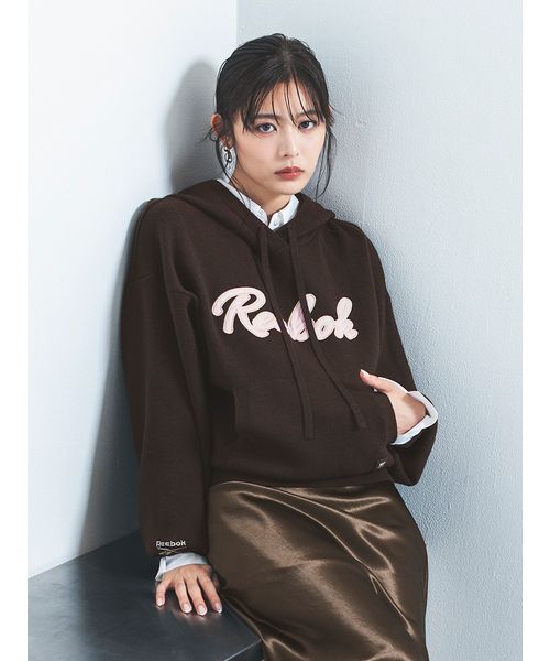 FRAYI. D 【Reebok× FRAY I. D】サテンロゴニットフーディー BRW F FRAYI. D 【Reebok× FRAY I. D】サテンロゴニットフーディー BRW F