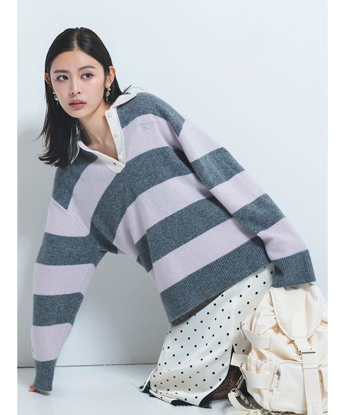 FRAYI. D 【Reebok× FRAY I. D】ラガーカラーポロニットプルオーバー PNK F FRAYI. D 【Reebok× FRAY I. D】ラガーカラーポロニットプルオーバー PNK F