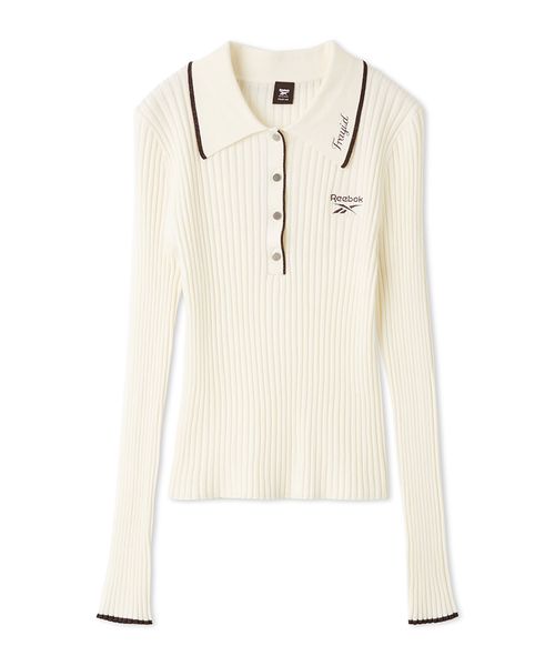 FRAYI. D 【Reebok× FRAY I. D】ラメリブポロカラーニット WHT F FRAYI. D 【Reebok× FRAY I. D】ラメリブポロカラーニット WHT F